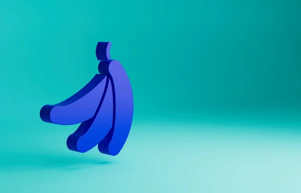 Ícone Banana Azul Isolado Fundo Azul Conceito Minimalismo Ilustração Renderização — Fotografia de Stock