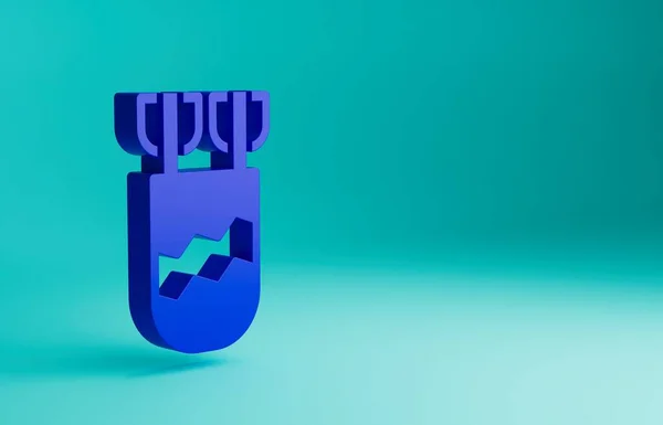 stock image Blue Quiver with arrows icon isolated on blue background. Minimalism concept. 3D render illustration.