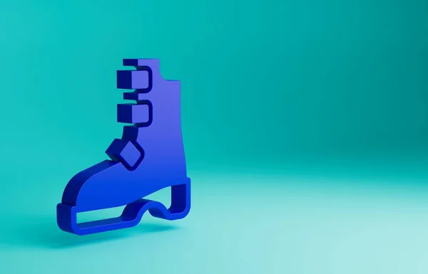 stock image Blue Ancient viking boots icon isolated on blue background. Traditional clothes and accessories of past times. Minimalism concept. 3D render illustration.