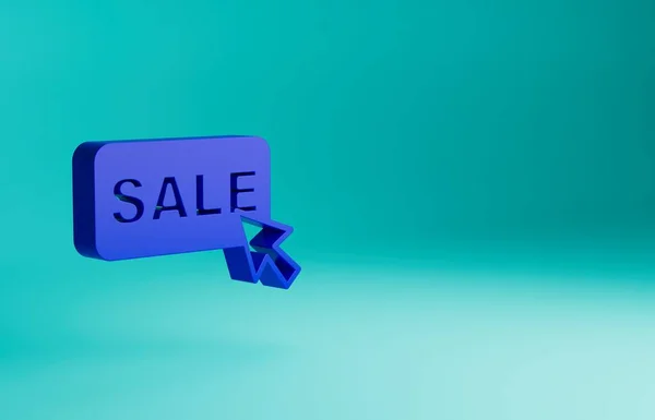 Blue Price Tag Met Een Inscriptie Sale Icoon Geïsoleerd Blauwe — Stockfoto