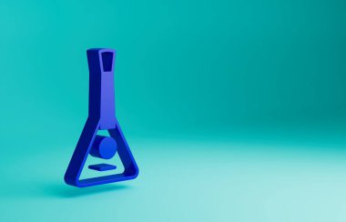 Mavi enstrümanlı balalayka simgesi mavi arkaplanda izole edildi. Minimalizm kavramı. 3 Boyutlu resimleme.