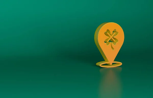 Orange Casino Spelautomat Med Klöver Symbol Ikon Isolerad Grön Bakgrund — Stockfoto
