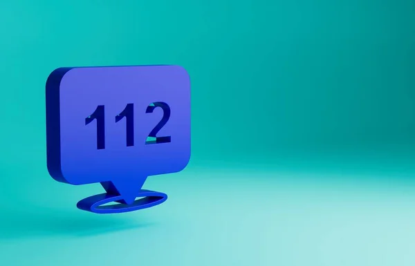 Blå Telefon Med Nödsamtal 911 Ikonen Isolerad Blå Bakgrund Polis — Stockfoto