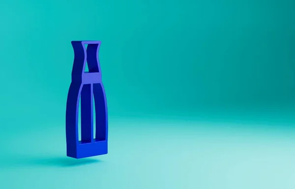 stock image Blue Vape liquid bottle for electronic cigarettes icon isolated on blue background. Minimalism concept. 3D render illustration.