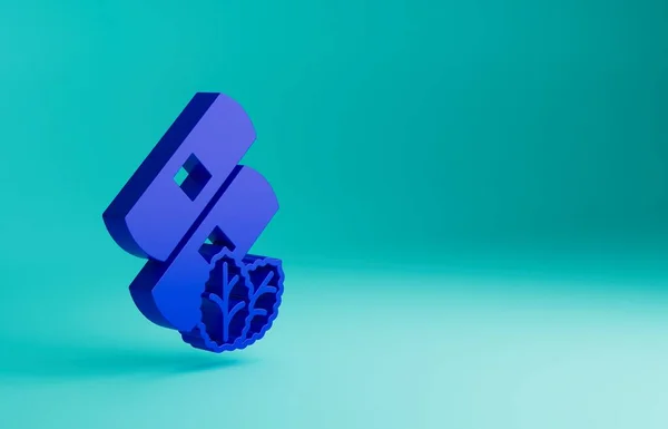 青医学ニコチンパッチアイコンは青の背景に隔離されます 反タバコ医学石膏 最小限の概念 3Dレンダリング図 — ストック写真