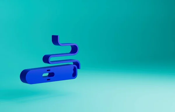 Icono Cigarro Azul Aislado Sobre Fondo Azul Concepto Minimalista Ilustración — Foto de Stock