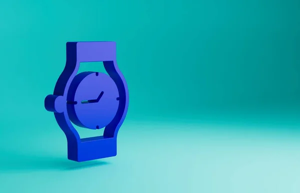 Синий Значок Наручные Часы Изолированы Синем Фоне Иконка Наручных Часов — стоковое фото