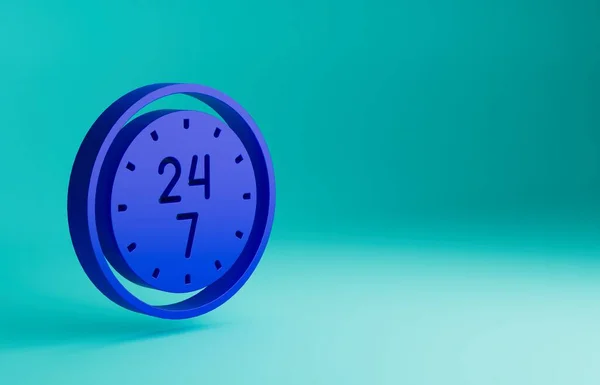 Ікона Blue Clock Годин Ізольована Синьому Фоні Цілоденна Циклічна Ікона — стокове фото