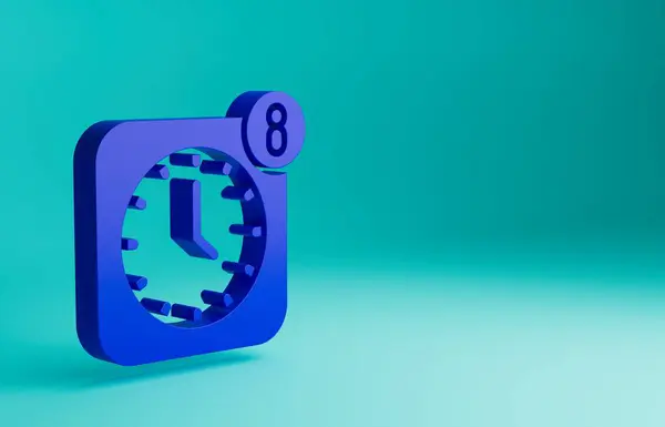 Modrý Alarm Hodiny App Smartphone Rozhraní Ikona Izolované Modrém Pozadí — Stock fotografie