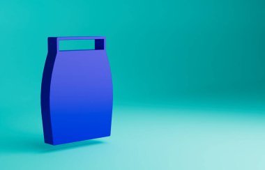 Mavi etek simgesi mavi arkaplanda izole edildi. Minimalizm kavramı. 3 Boyutlu resimleme.