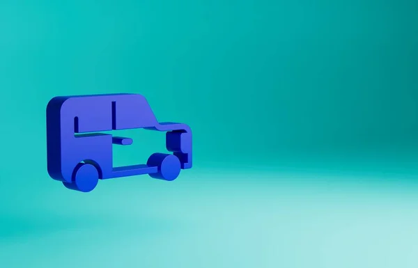 Значок Синього Автомобіля Ізольовано Синьому Фоні Концепція Мінімалізму Ілюстрація Рендеринга — стокове фото