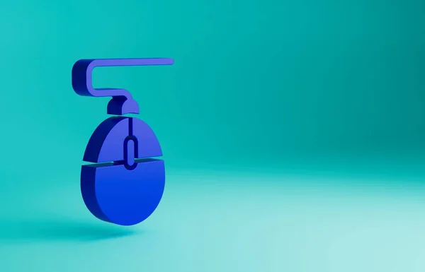 Blaues Computermaus Spielsymbol Isoliert Auf Blauem Hintergrund Optisch Mit Radsymbol — Stockfoto