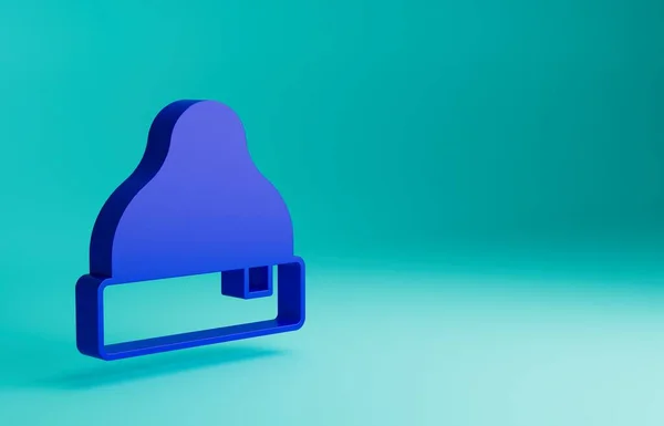 stock image Blue Beanie hat icon isolated on blue background. Minimalism concept. 3D render illustration.