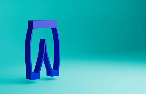 Icono Pantalones Azules Aislado Sobre Fondo Azul Firma Pantalones Concepto — Foto de Stock