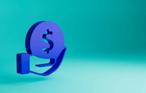 Dinero Azul Con Icono Escudo Aislado Sobre Fondo Azul Concepto —  Fotos de Stock