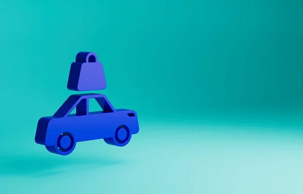Ícone Seguro Blue Car Isolado Fundo Azul Conceito Seguro Segurança — Fotografia de Stock