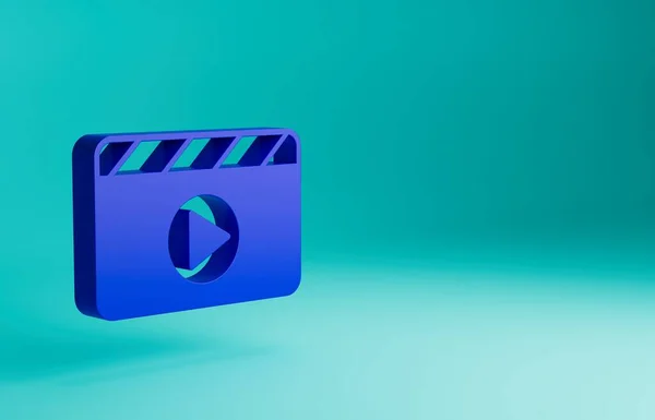 Blue Movie Clapper Icon Isoliert Auf Blauem Hintergrund Filmklappbrett Klappschild — Stockfoto