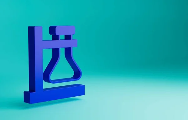 Blauw Glazen Reageerbuiskolf Standpictogram Geïsoleerd Blauwe Achtergrond Laboratoriumapparatuur Minimalisme Concept — Stockfoto