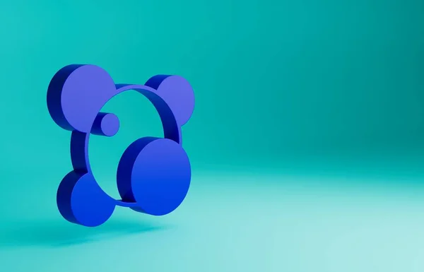 Blaues Molekül Symbol Auf Blauem Hintergrund Struktur Der Moleküle Der — Stockfoto