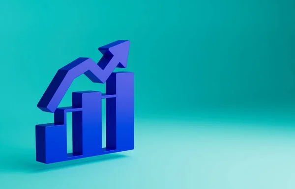 Blue Financial Wachstum Erhöhen Symbol Isoliert Auf Blauem Hintergrund Steigerung — Stockfoto