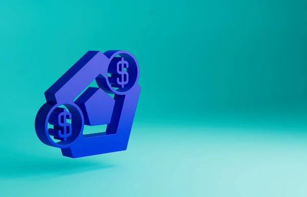 Ícone Crescimento Financeiro Azul Aumento Isolado Fundo Azul Aumentar Receita — Fotografia de Stock