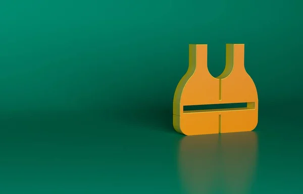 Иконка Orange Life Изолирована Зеленом Фоне Значок Спасательного Жилета Экстремальный — стоковое фото