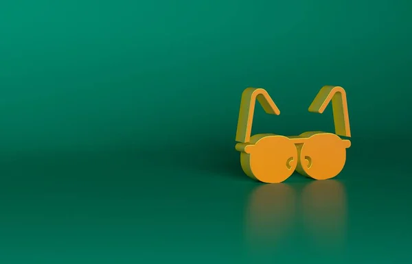 오렌지 안경의 아이콘은 배경에 분리되어 있습니다 Eyeglass 프레임 미니멀리즘의 개념입니다 — 스톡 사진