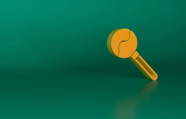 Orange Lollipop Ikon Isolerad Grön Bakgrund Mat Läcker Symbol Glad — Stockfoto