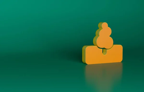 Orangenbaum Symbol Isoliert Auf Grünem Hintergrund Symbol Wald Minimalismus Konzept — Stockfoto