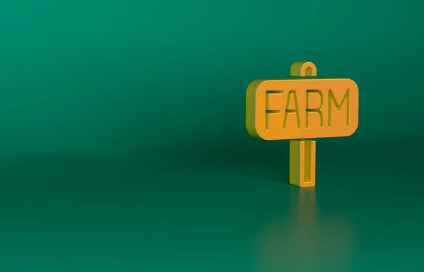 Πορτοκαλί Τοποθεσία Αγρόκτημα Εικονίδιο Απομονώνονται Πράσινο Φόντο Μινιμαλιστική Έννοια Εικονογράφηση — Φωτογραφία Αρχείου