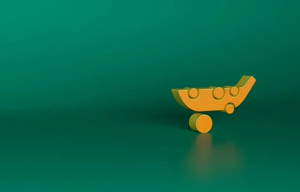 Ікона Оранжевого Гороху Ізольована Зеленому Тлі Концепція Мінімалізму Рендеринг — стокове фото
