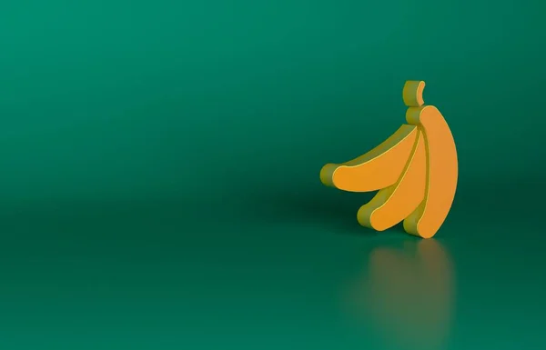 오렌지 바나나 아이콘은 배경에 분리되어 있습니다 미니멀리즘의 개념입니다 렌더링 일러스트 — 스톡 사진