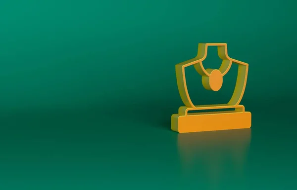 Turuncu Açık Artırma Mücevher Satış Simgesi Yeşil Arka Planda Izole — Stok fotoğraf