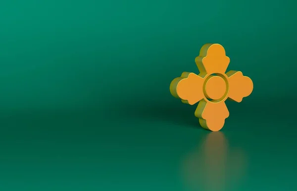 Icono Bombero Naranja Aislado Sobre Fondo Verde Concepto Minimalista Ilustración — Foto de Stock