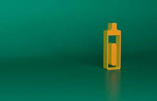 Иконка Оранжевого Цвета Зеленом Фоне Инструмент Курения Устройство Испарителя Концепция — стоковое фото