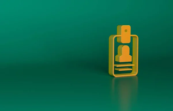 Иконка Оранжевого Бейджа Выделена Зеленом Фоне Использован Презентации Идентификации Компании — стоковое фото