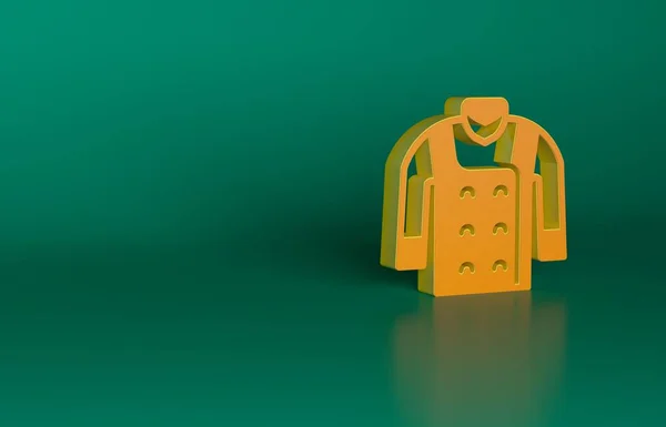Ікона Orange Sweater Ізольована Зеленому Тлі Пулловецька Ікона Концепція Мінімалізму — стокове фото