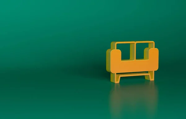 Ікона Оранжевої Софи Ізольована Зеленому Фоні Концепція Мінімалізму Рендеринг — стокове фото