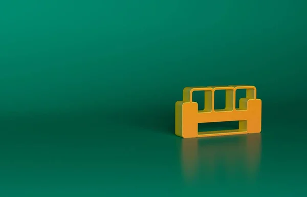 Ікона Оранжевої Софи Ізольована Зеленому Фоні Концепція Мінімалізму Рендеринг — стокове фото