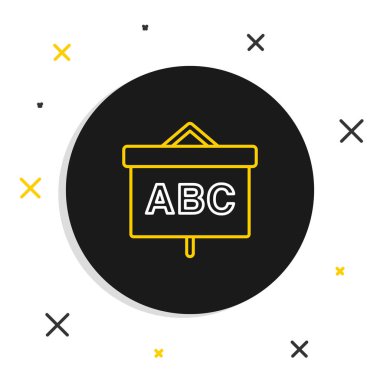 Beyaz arkaplanda çizgi kiremit simgesi izole edildi. Okul karatahtası. Renkli taslak konsepti. Vektör.