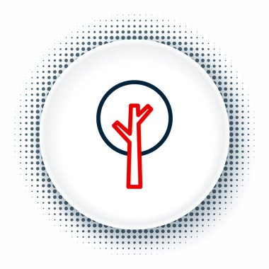 Beyaz arkaplanda çizgi ağacı simgesi izole edildi. Orman sembolü. Renkli taslak konsepti. Vektör.