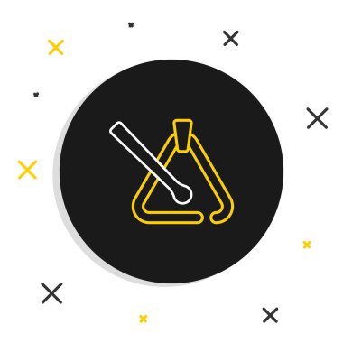 Çizgi Üçgeni müzik aleti simgesi beyaz arkaplanda izole edildi. Renkli taslak konsepti. Vektör.