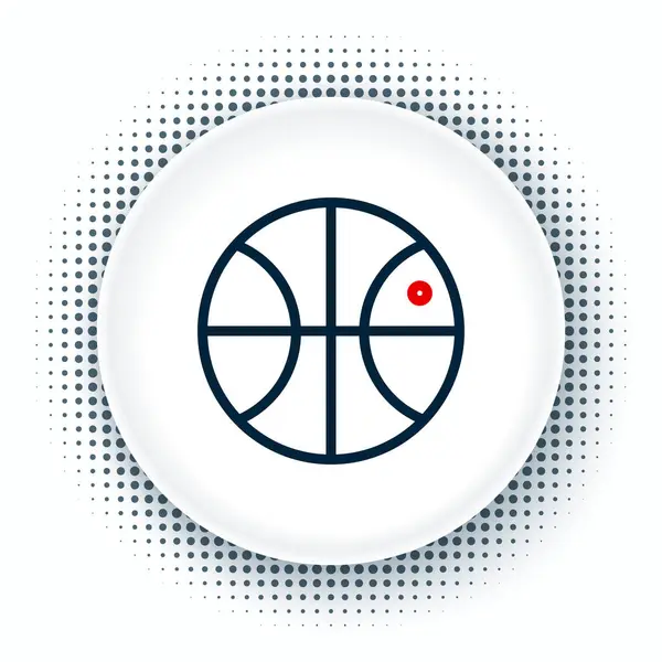 Ligne Icône Balle Basket Ball Isolé Sur Fond Blanc Symbole — Image vectorielle