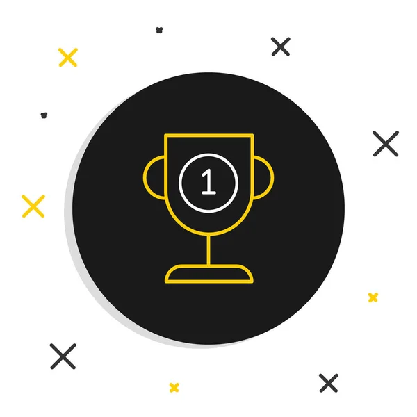 Line Award Cup Ikona Izolované Bílém Pozadí Symbol Vítězné Trofeje — Stockový vektor