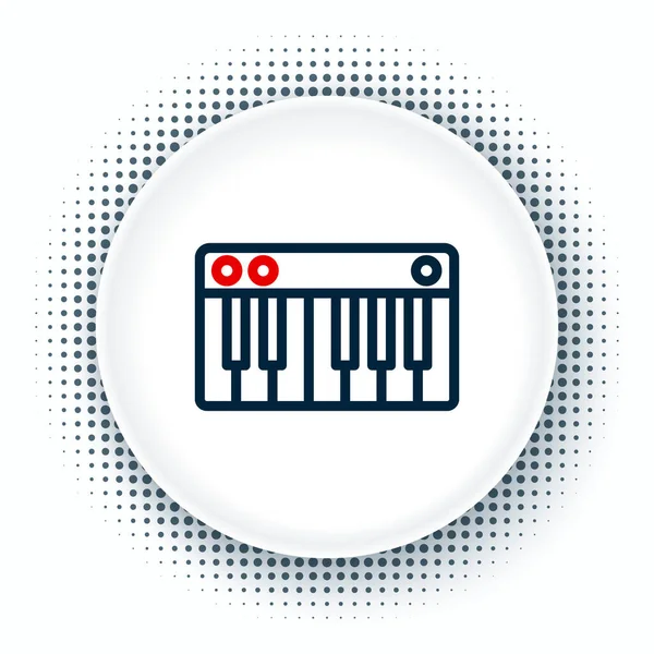 Icono Sintetizador Line Music Aislado Sobre Fondo Blanco Piano Electrónico — Vector de stock