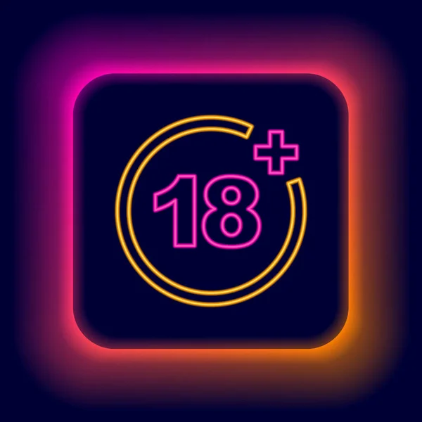 Glowing Neon Line Movie Icon Isolated Black Background Adult Content — Image vectorielle