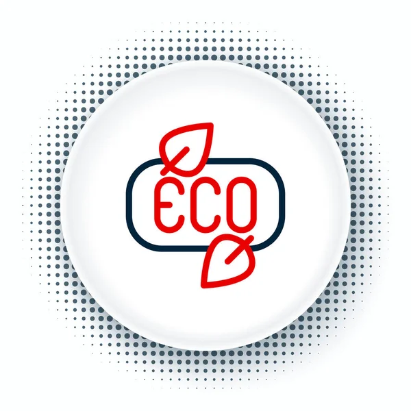 Γραμμή Φύλλο Eco Σύμβολο Εικονίδιο Απομονώνονται Λευκό Φόντο Banner Label — Διανυσματικό Αρχείο