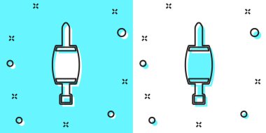 Black line Screwdriver icon isolated on green and white background. Service tool symbol. Random dynamic shapes. Vector.