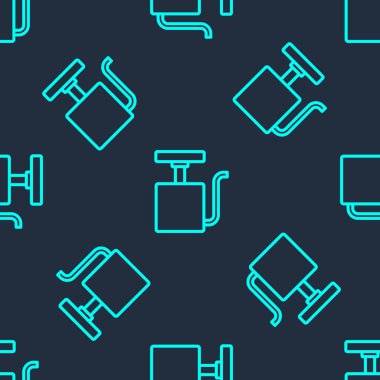 Dinamit simgesi için yeşil hat ateşleyicisi mavi arka planda izole edilmiş pürüzsüz desen. Vektör.