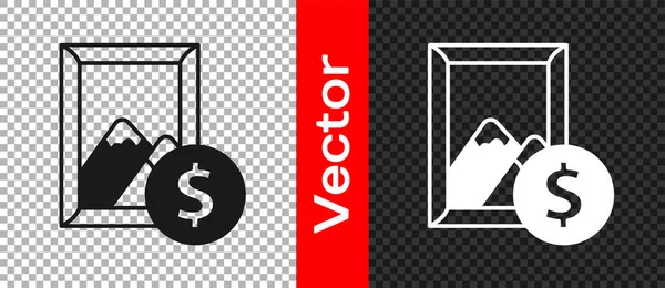 Black Auction Painting Icon Isolated Transparent Background Auction Bidding Sale — Vector de stock